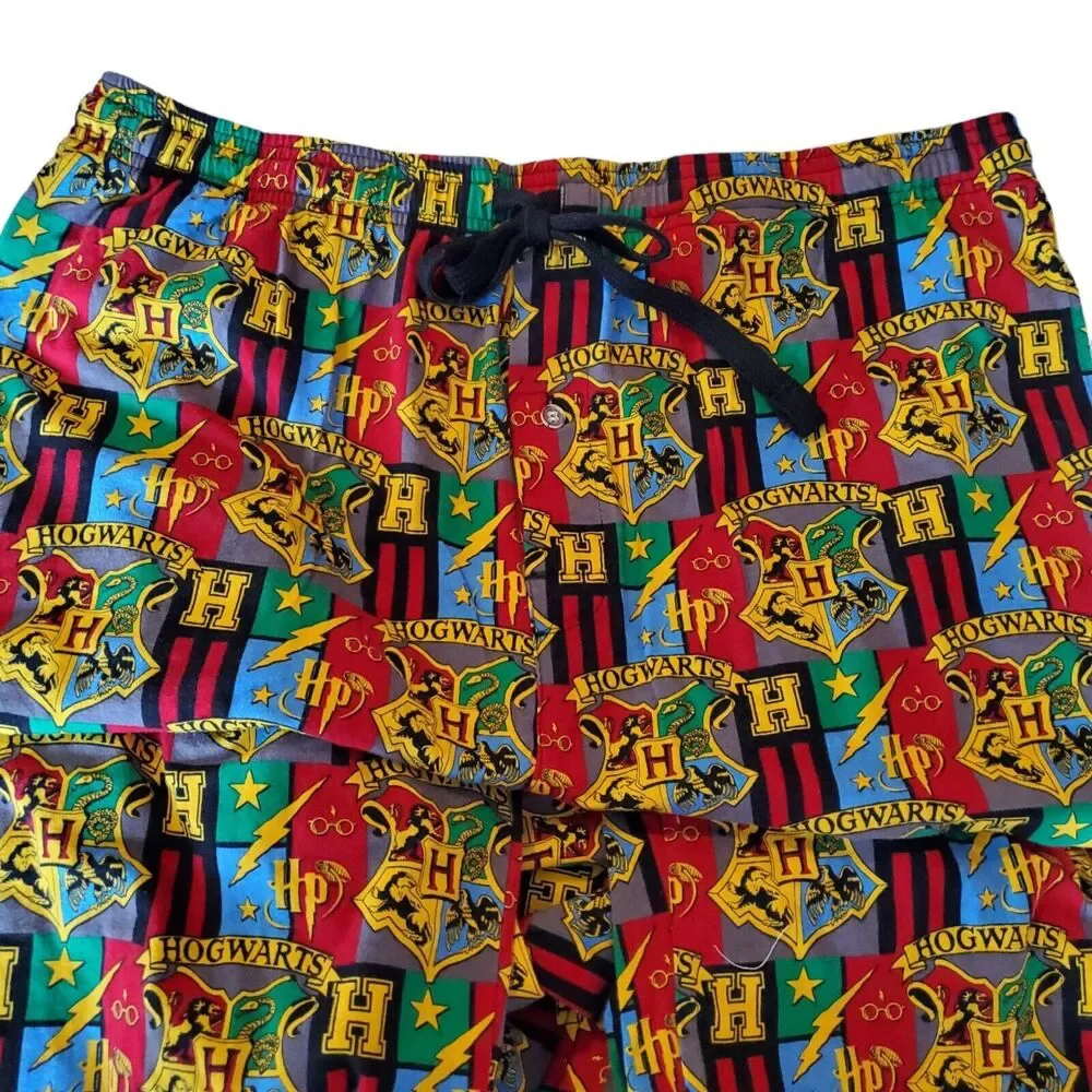 Harry Potter Men's  Size XL 4 House's  Crest Graphic Hogwarts Pajama Lounge Pant